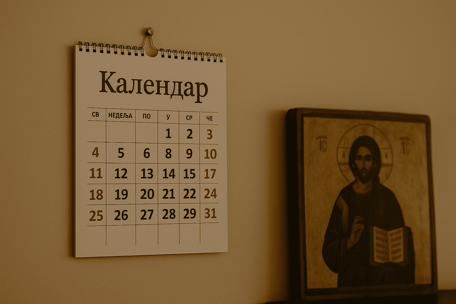 Orthodoxer Kirchenkalender mit Feiertagen und Gottesdiensten in der Kirche Feldkirch