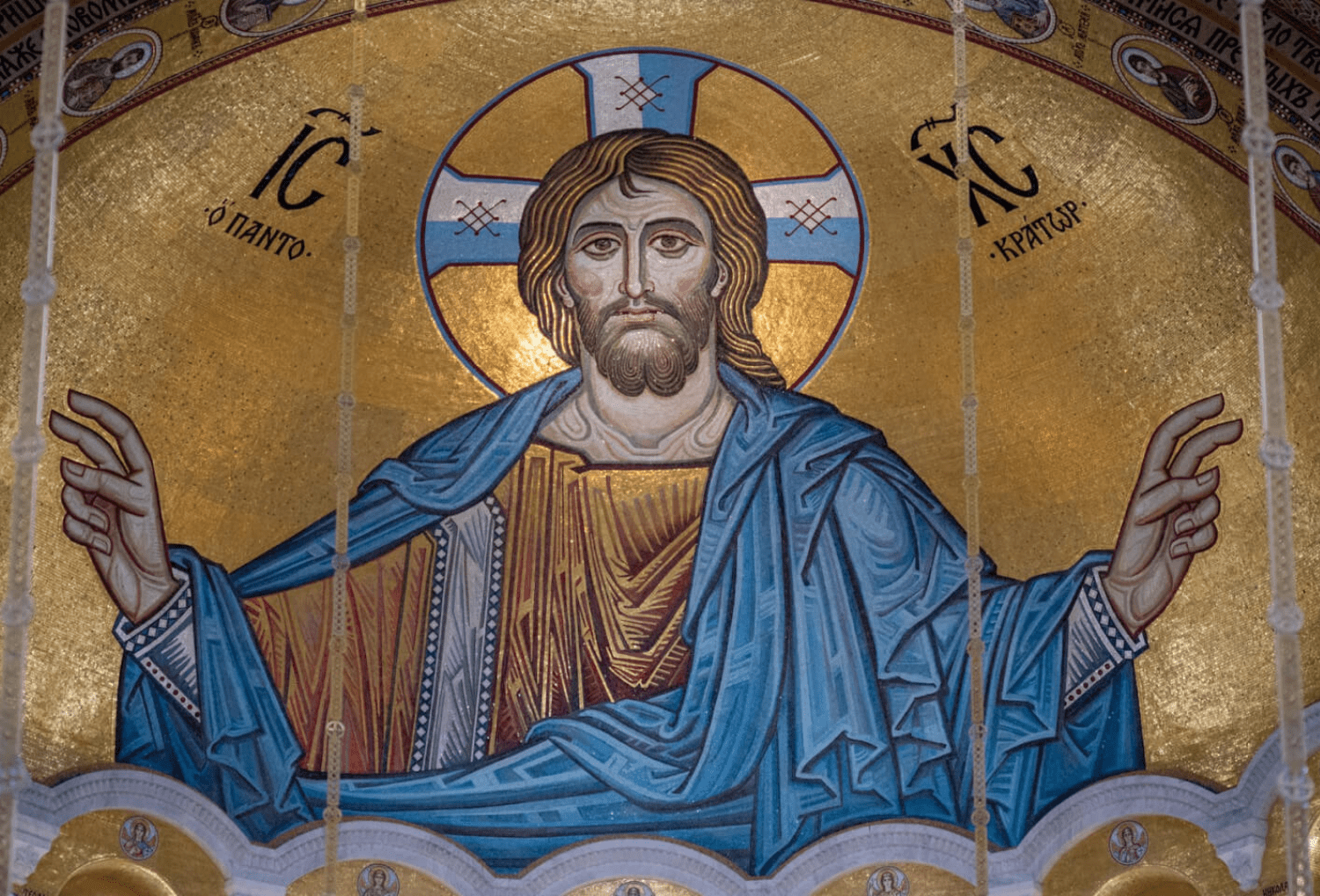 Ikone von Jesus Christus in der serbisch-orthodoxen Kirche Feldkirch als Symbol des Glaubens